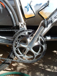 Bicycle with chain on the big ring