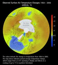 Arctic warming map