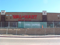 shipping container behind Walmart