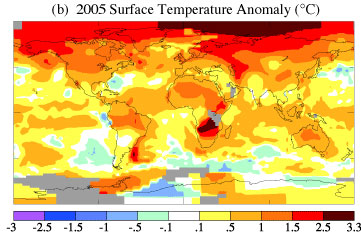 NASA GISS global temperature map