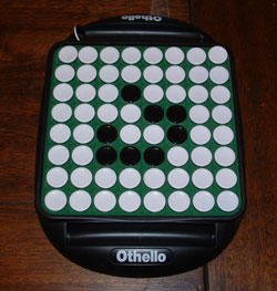 Othello board, white wins