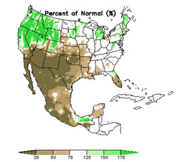 90-day precip anomalies, January 2006