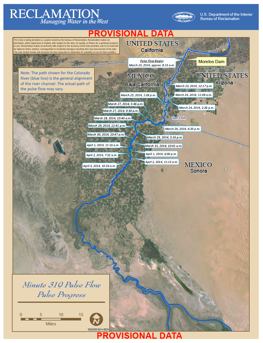 Updated Pulse Flow map as of 4/3/2013, courtesy USBR