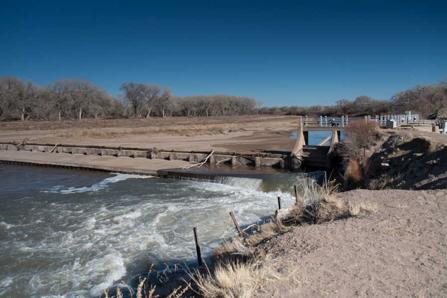 Angostura Diversion Dam, Rio Grande, Sandoval County, January 2014, John Fleck