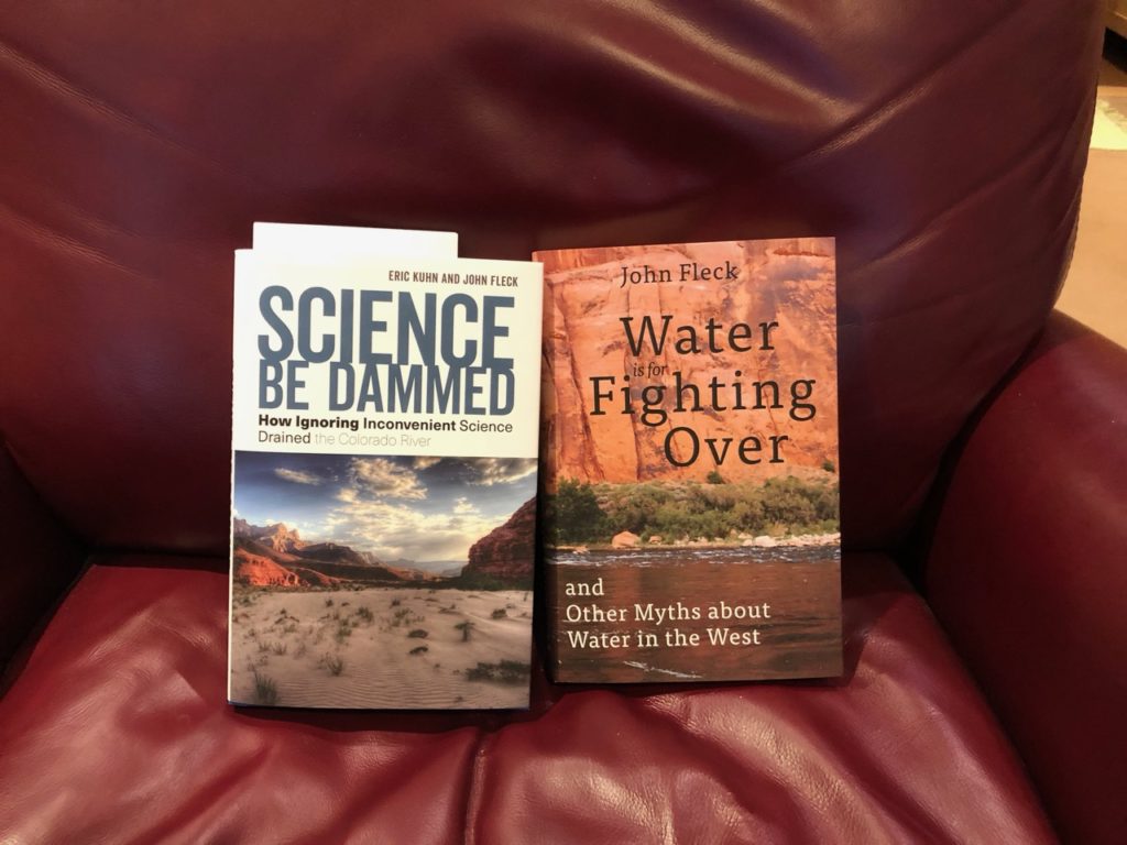 The new book Science Be Dammed, with my old book Water is For Fighting Over