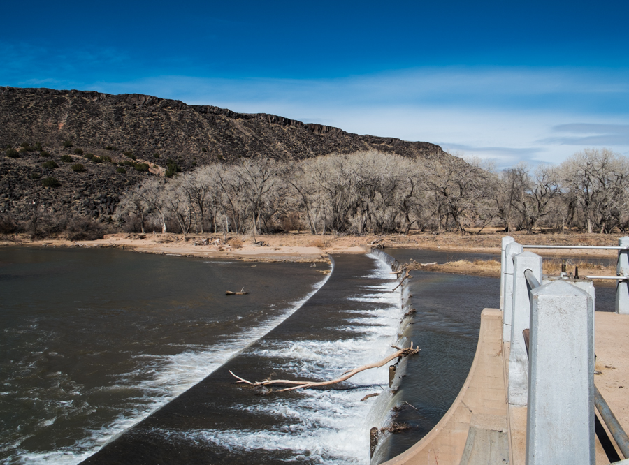Angostura Diversion Dam, on the Rio Grande north of Albuquerque, NM, February 2014