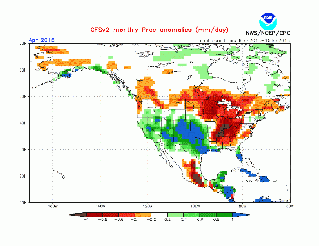 April precipitation anomaly, courtesy NCEP