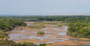 A nearly dry Rio Grande through Albuquerque, September 2013, by John Fleck