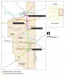 Ute Pipeline, map courtesy USBR