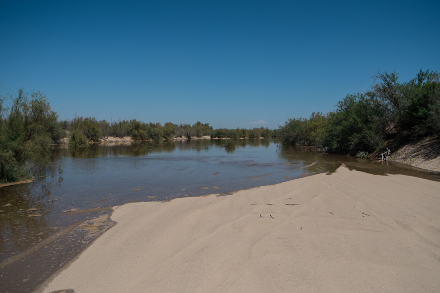 pulse flow in a dry riverbed, near San Luis, March 25, 2014, by John Fleck