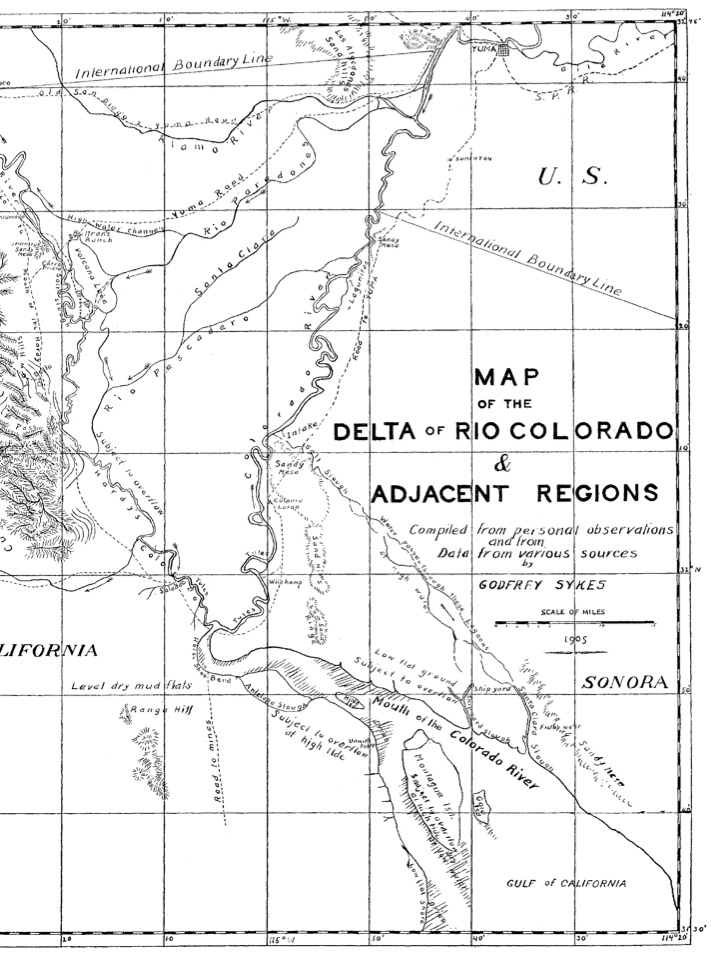 Godfrey Sykes, Map of the Colorado River Delta, 1905