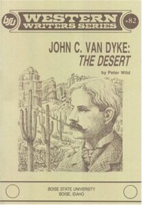Cover of Peter Wild's book about John van Dyke, with picture of mustached man and cactus